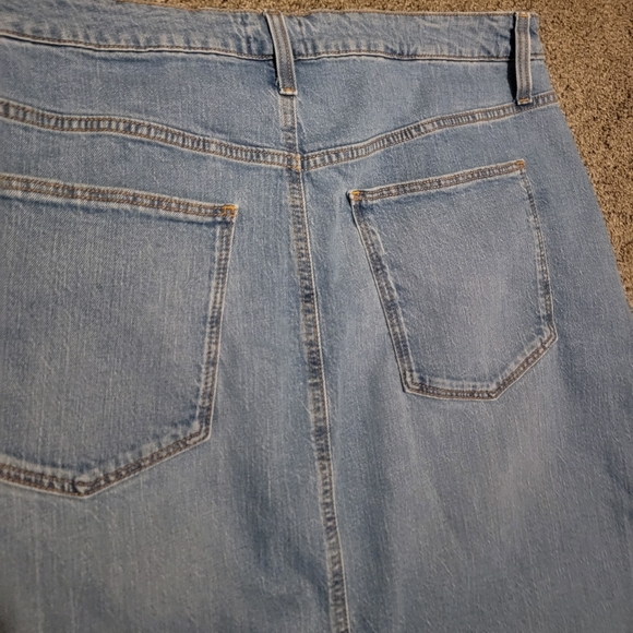 Pre-loved universal thread womens maxi fringe bottom front split demin skirt - Picture 6 of 9